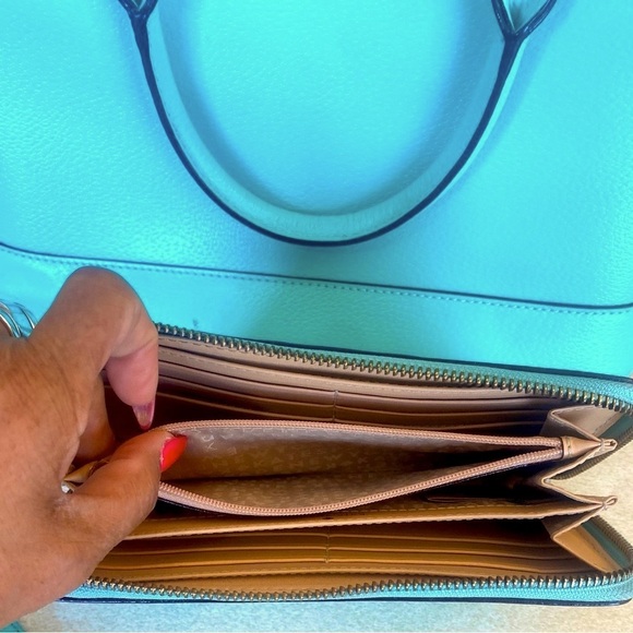 KATE SPADE New York Handbag w/Bonus KATE SPADE New York Wallet, Tiffani Blue,EUC - Picture 15 of 17